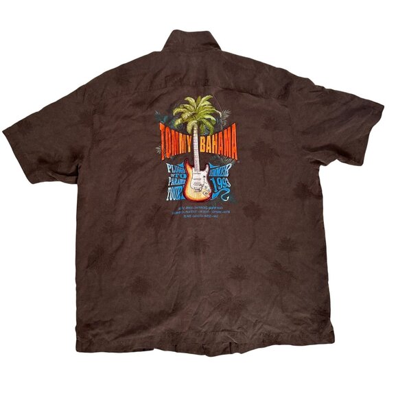 Tommy Bahama Men's Silk Button Down Shirt XXL Brown Plugged Into Paradise - Picture 1 of 12